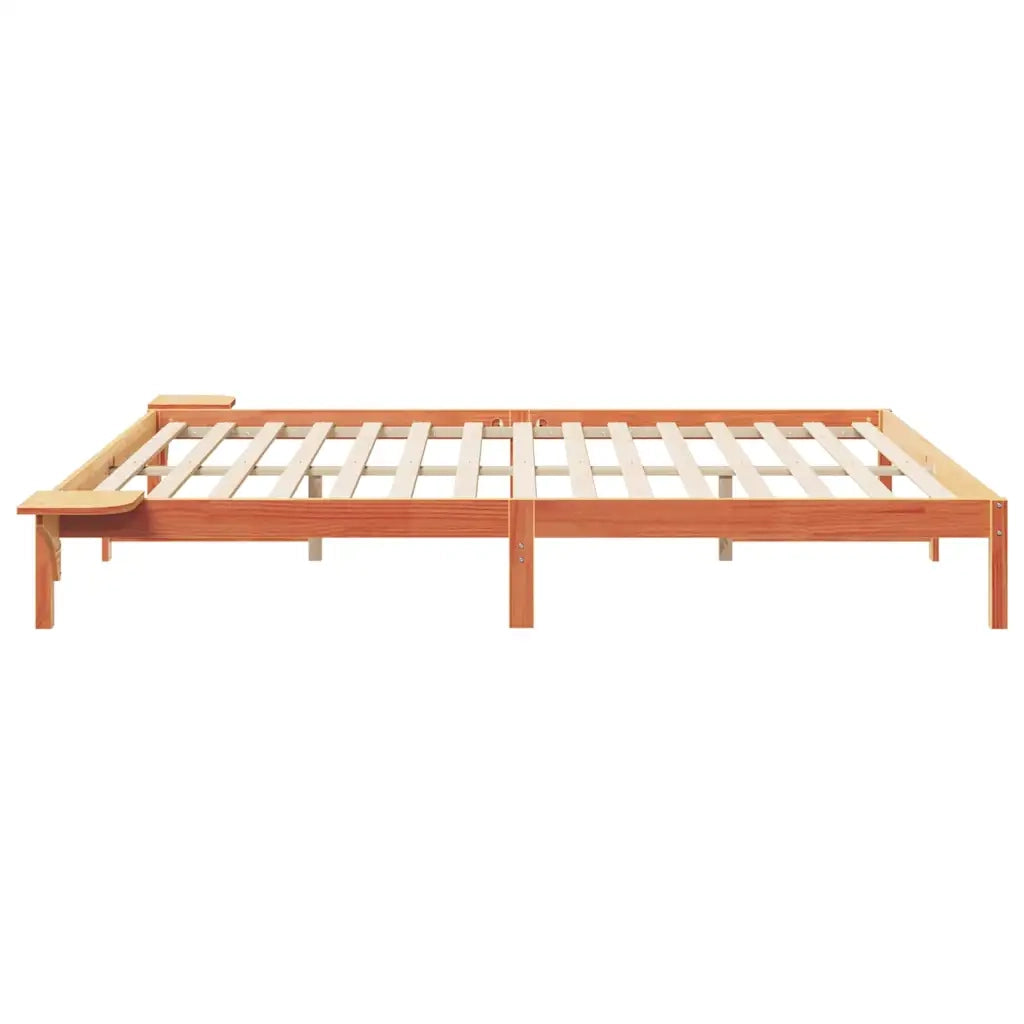 Letto con Tavolini Laterali Marrone cerato 200 x 220 cm 873258