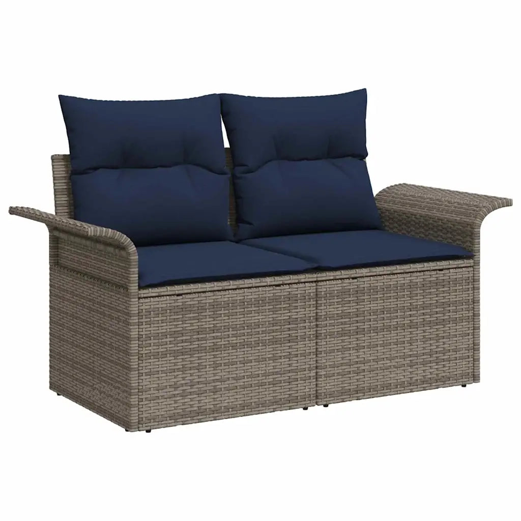 Set Divano da Giardino con cuscino 6 pcs Grigio Poly Rattan 3348291