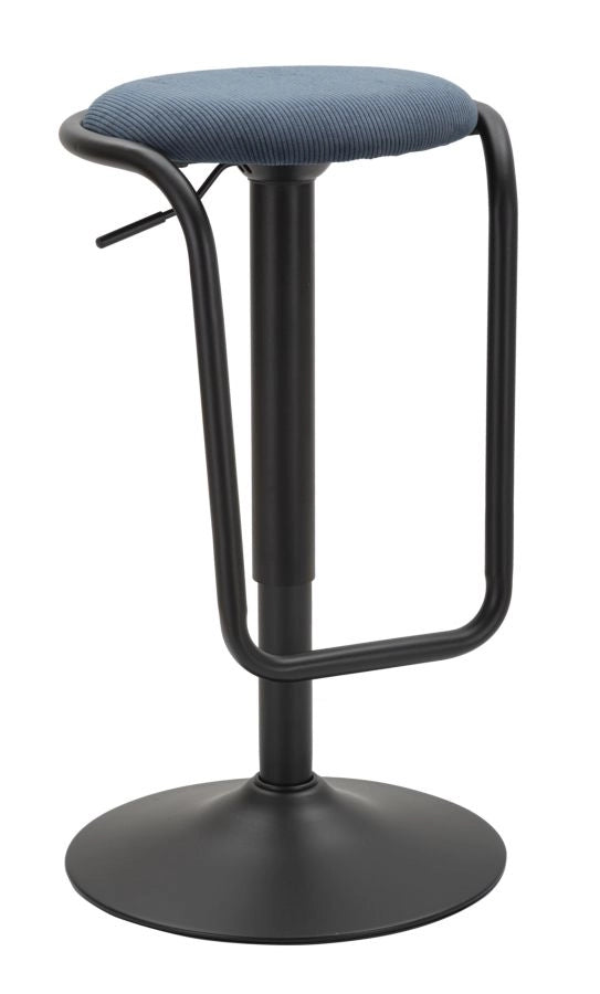 Sgabello Bar Destiny Navy Ø41x61 cm in Ferro e Compensato e Spugna e Poliestere Nero e Blu
