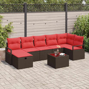 Set di divani con cuscino Marrone e Rosso polyrattan 3359213