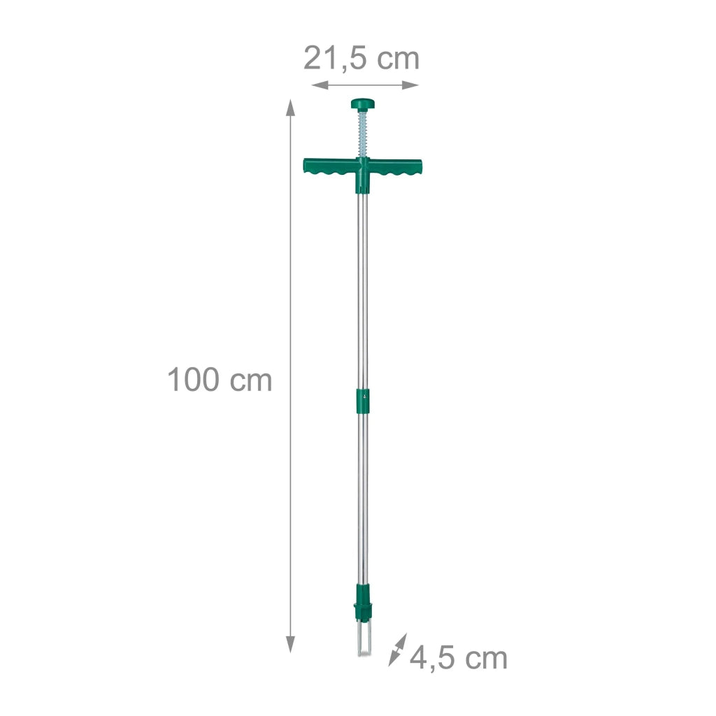 Diserbatore manuale ergonomico da giardino a manico lungo 120 x 10 x 10 cm a rapida espulsione ecologico in acciaio nero 13_0004975