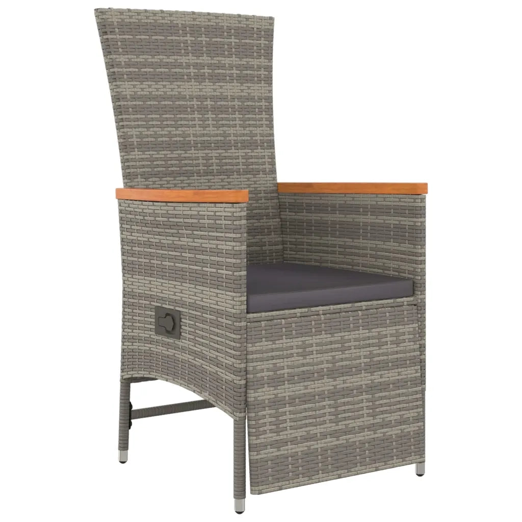 Set da Pranzo da Giardino 7 pz con Cuscini in Polyrattan Grigio 3157541