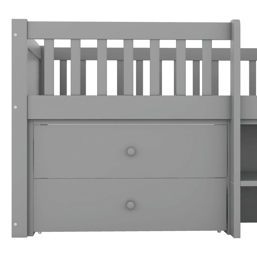Letto a soppalco 90 ¡Á 200 cm con ripiani lavagna scala e barriera in legno e MDF bianco