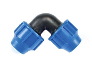 RACCORDO A COMPRESSIONE GOMITO 90  ° PN16- -  EE ¸ mm.40x40 - 5 pezzi