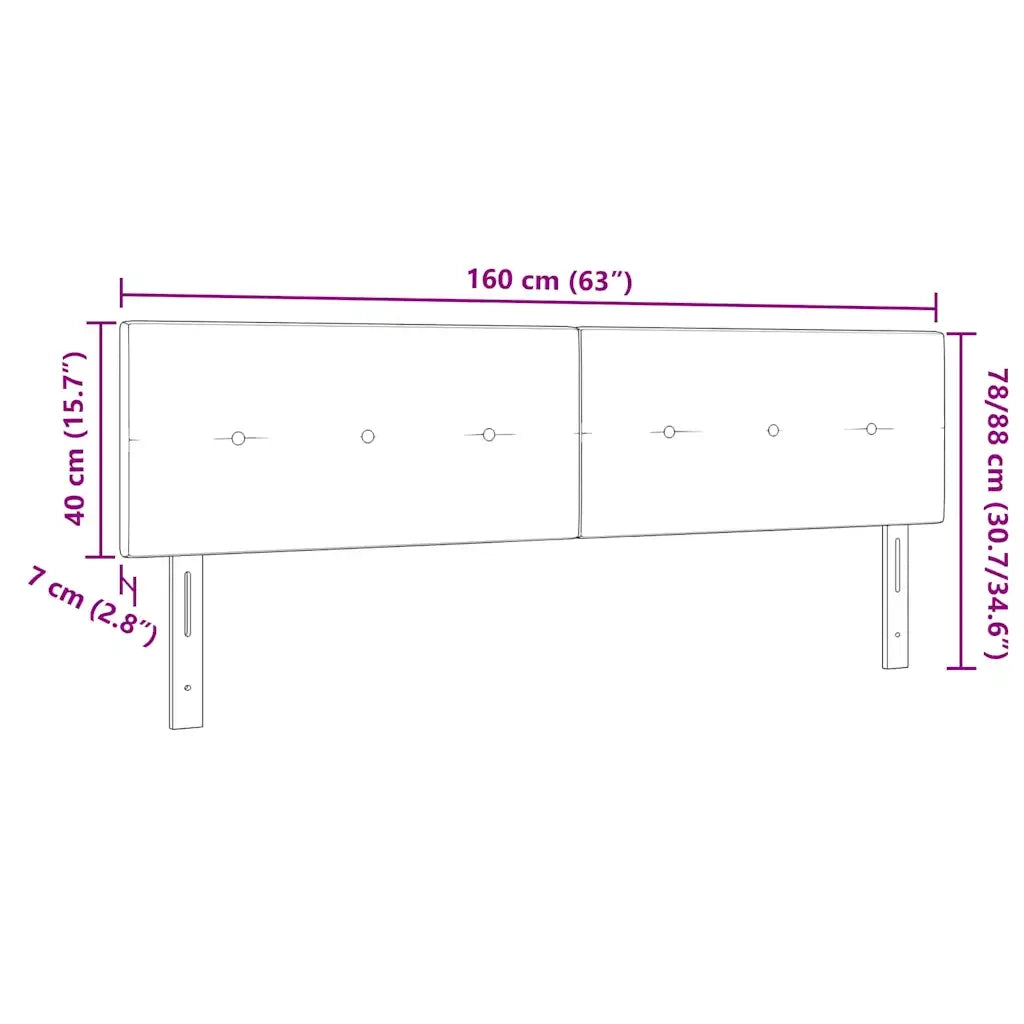 Testiera | Testata LED con strisce LED Verde 160 cm Velluto