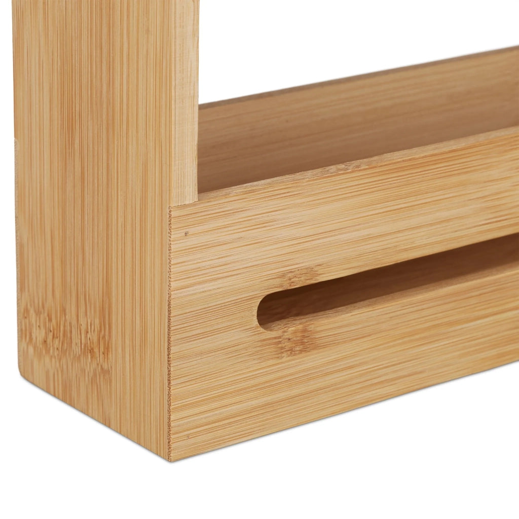 Portaspezie a 2 livelli portaoggetti da cucina salva-spazio 60 x 25 x 50 cm in bambù naturale 13_0011848