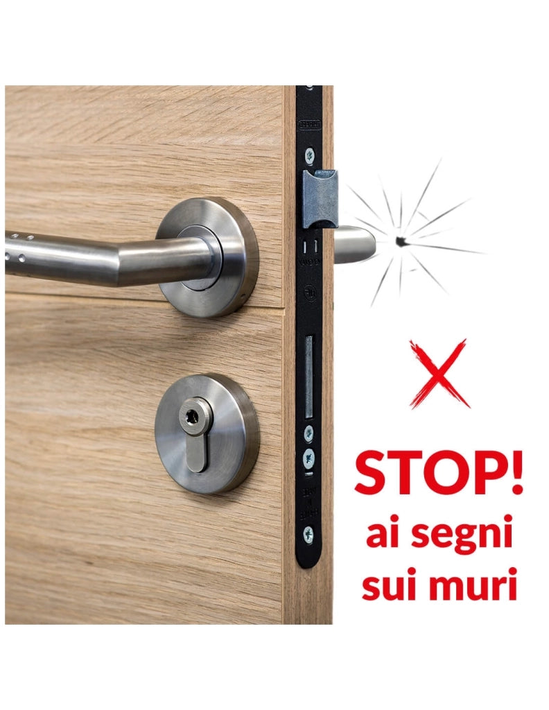 Fermaporta a muro cromato, lunghezza 80 mm – Serrurerie de Picardie