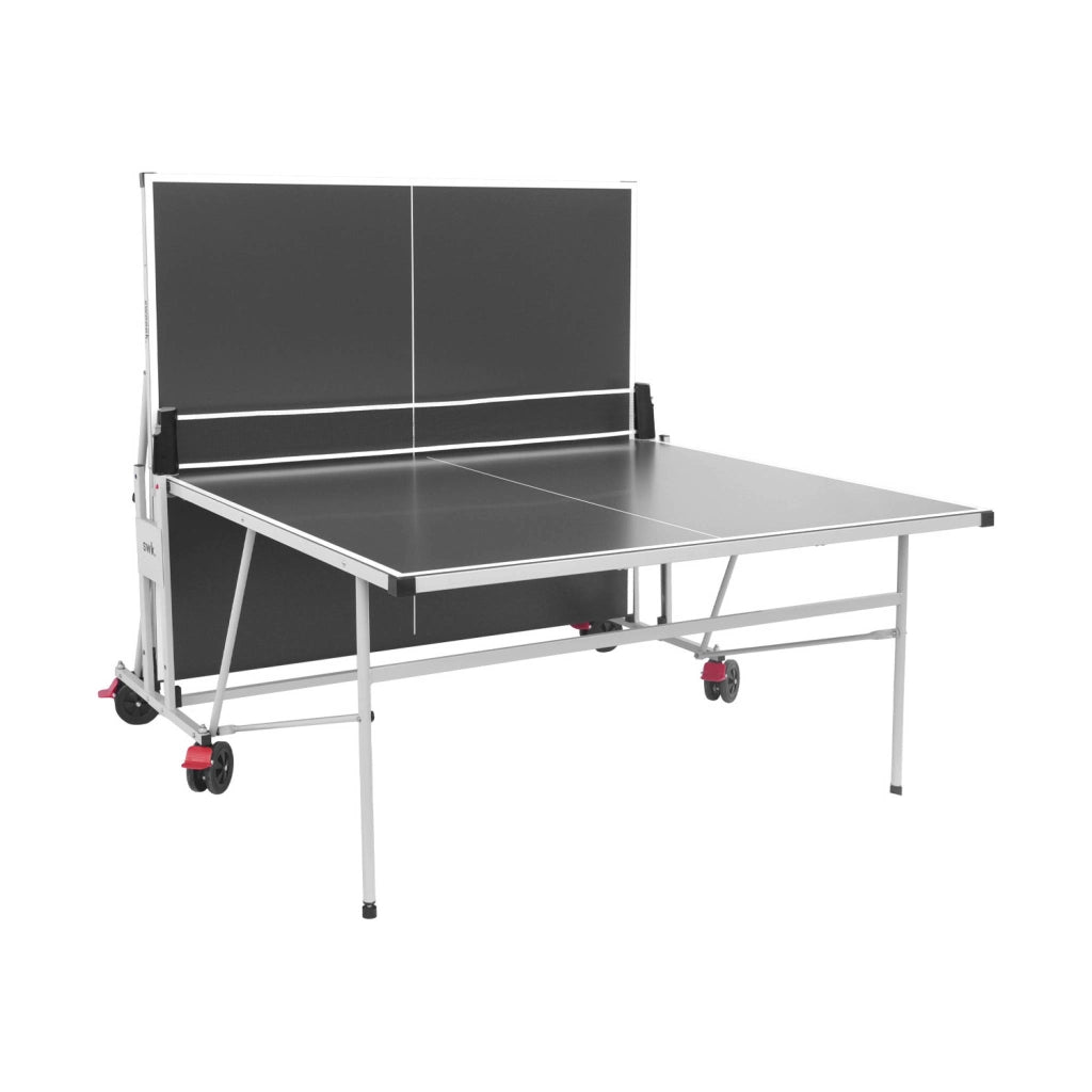 Tavolo da ping pong pieghevole per esterni con 4 racchette e 6