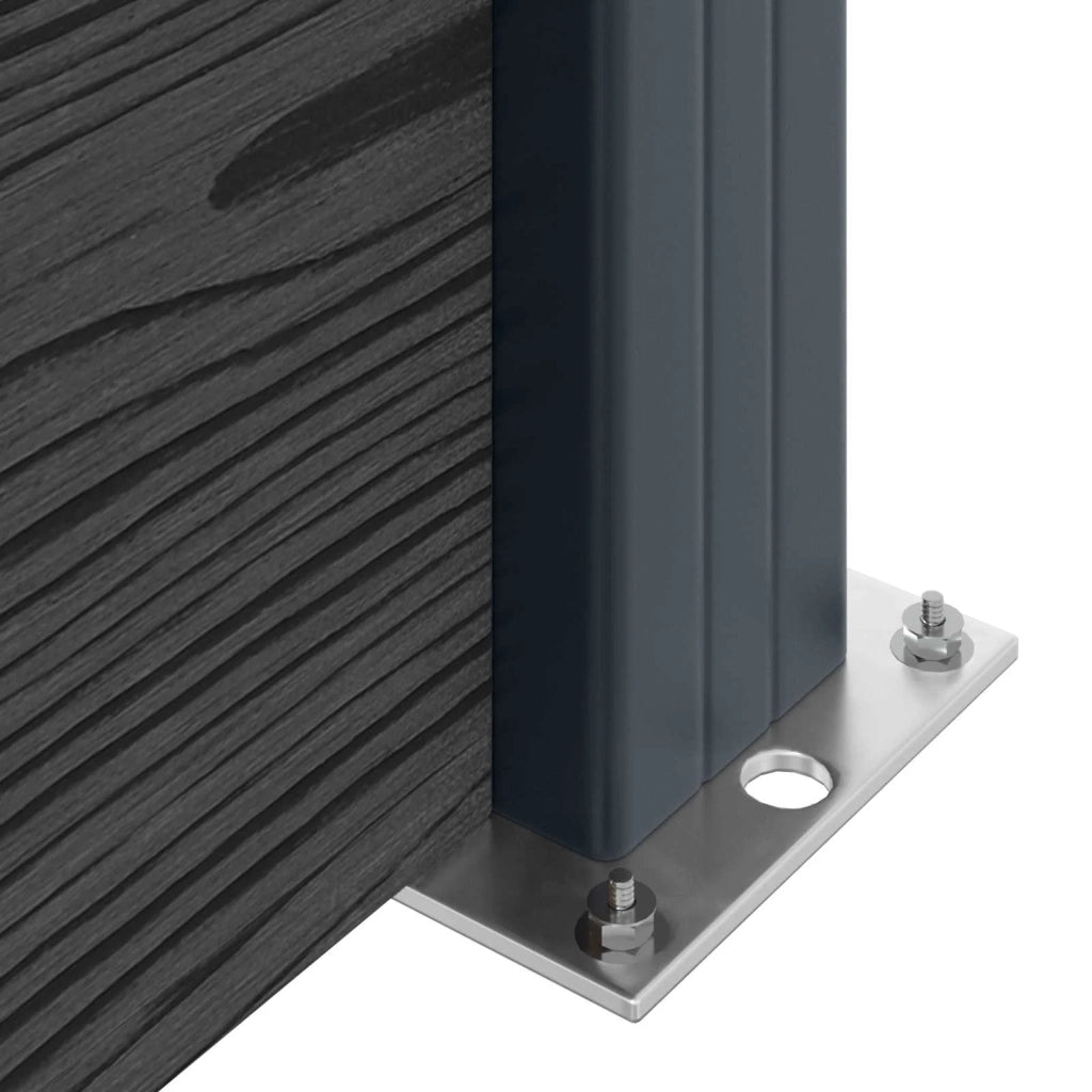 Pannello di Recinzione 95 x 186 cm WPC e Alluminio Nero 42039078