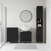 Set di armadietti da bagno in 3 pezzi ZWOLLE Nero 3417433