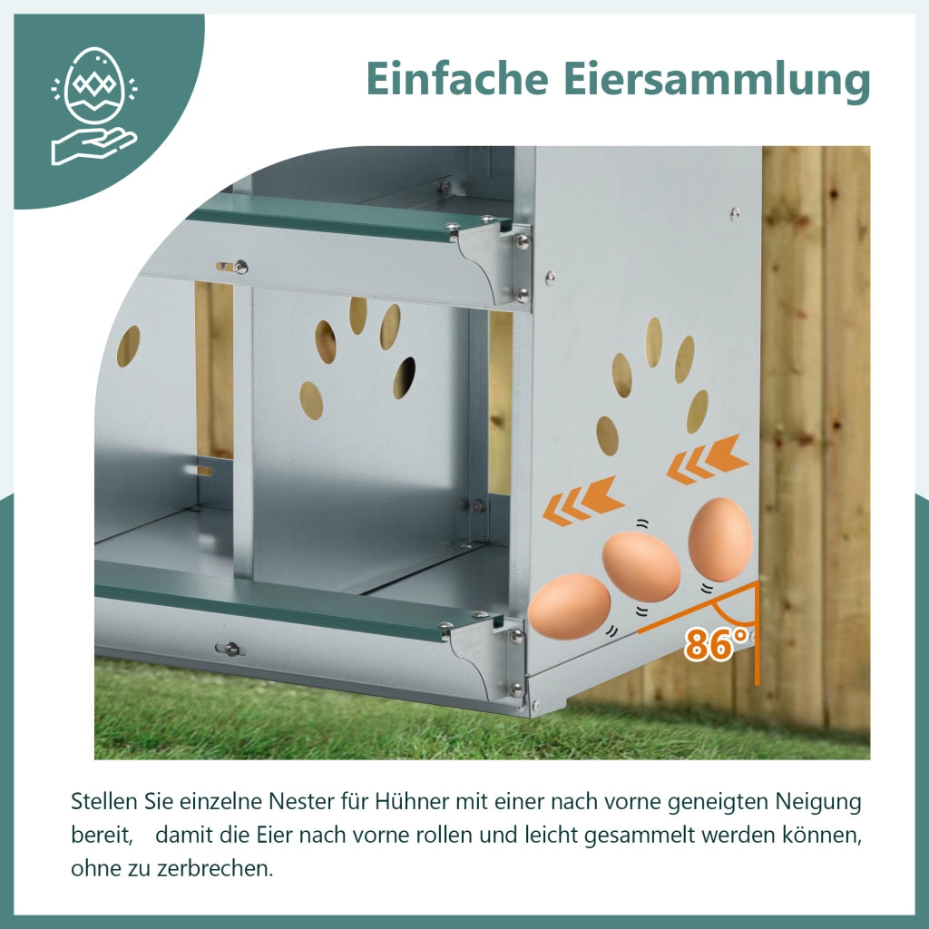 NIDO PER GALLINE 6 posti 81x33x67 cm in metallo verde