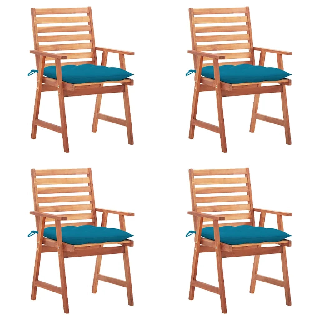 Sedie da Pranzo da Esterni con Cuscini 4 pz Massello di Acacia 3078339