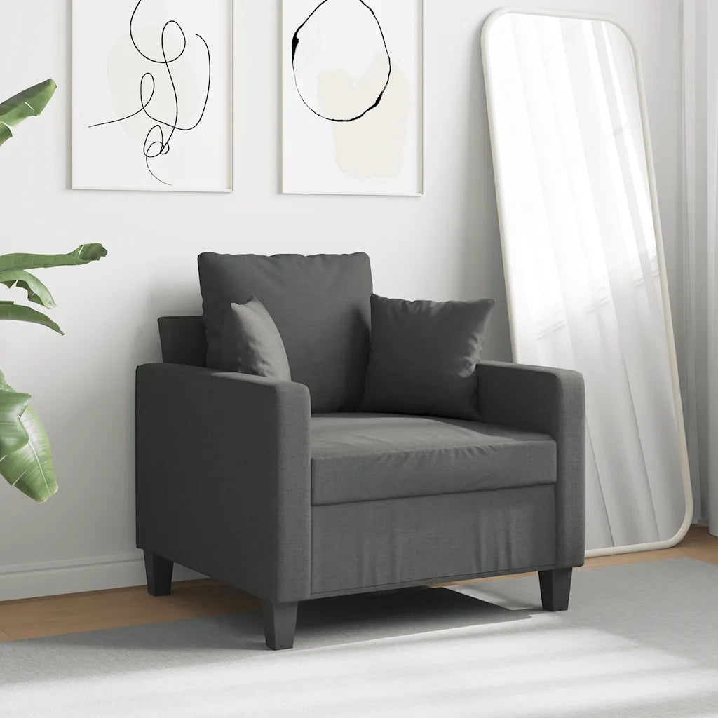 Fauteuil Gris foncé 60 cm Tissu