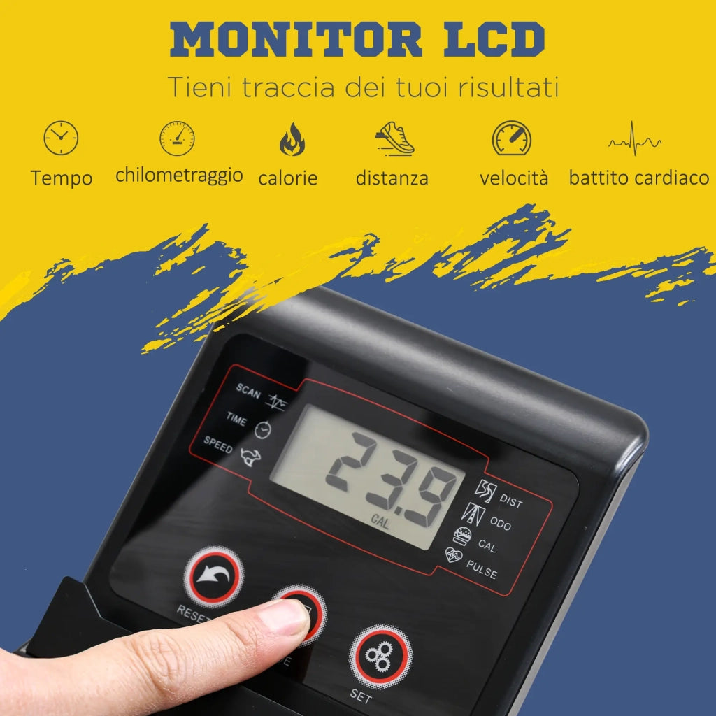 Bici Ellittica Magnetica 8 Livelli con Display LCD Nera
