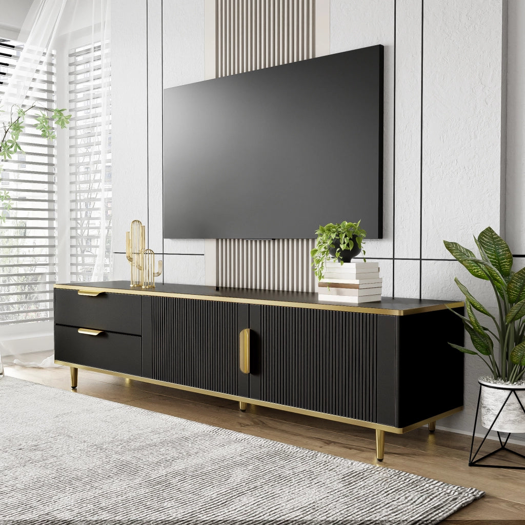 Mobile TV nero e oro 170 cm