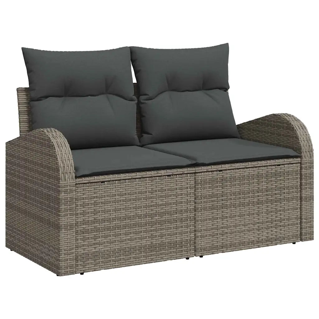 Set Divano da Giardino con cuscino 6 pcs Grigio polyrattan