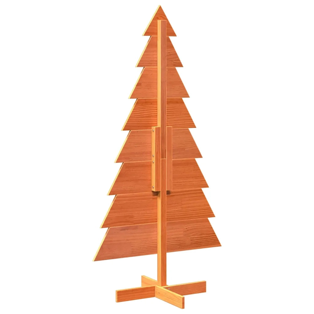 Albero di Natale | Decorazioni natalizie Marrone Cera 150 cm in Legno Massello di Pino