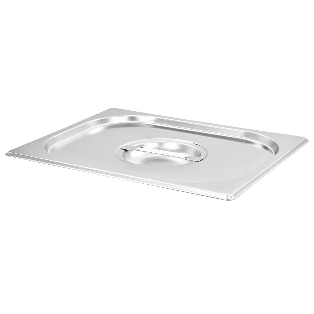 Set di 2 coperchi per vassoio GN 1/2 325 x 265 mm in acciaio inox argentato 02_0045989