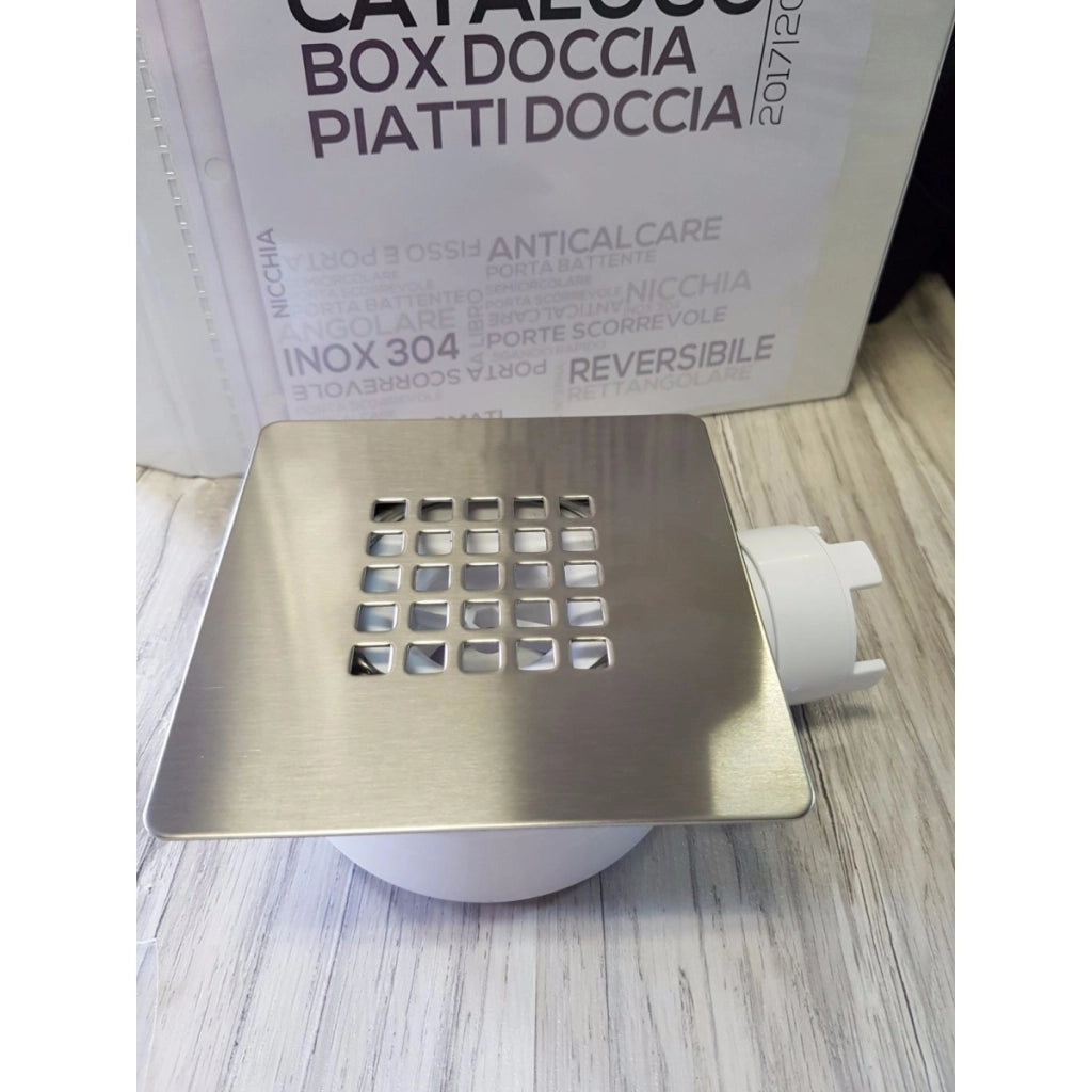 Piatto doccia in marmoresina grigio scuro effetto pietra cemento passion, misura 80x130