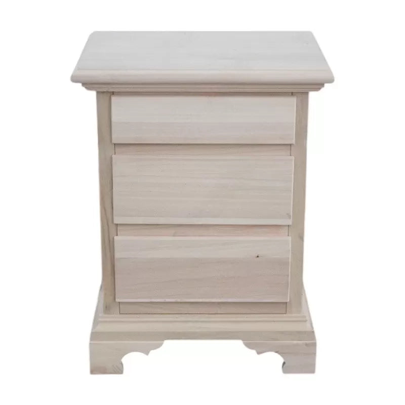 comodino classico 3 cassetti legno grezzo 50x38x65 (467) - Mobili 2G