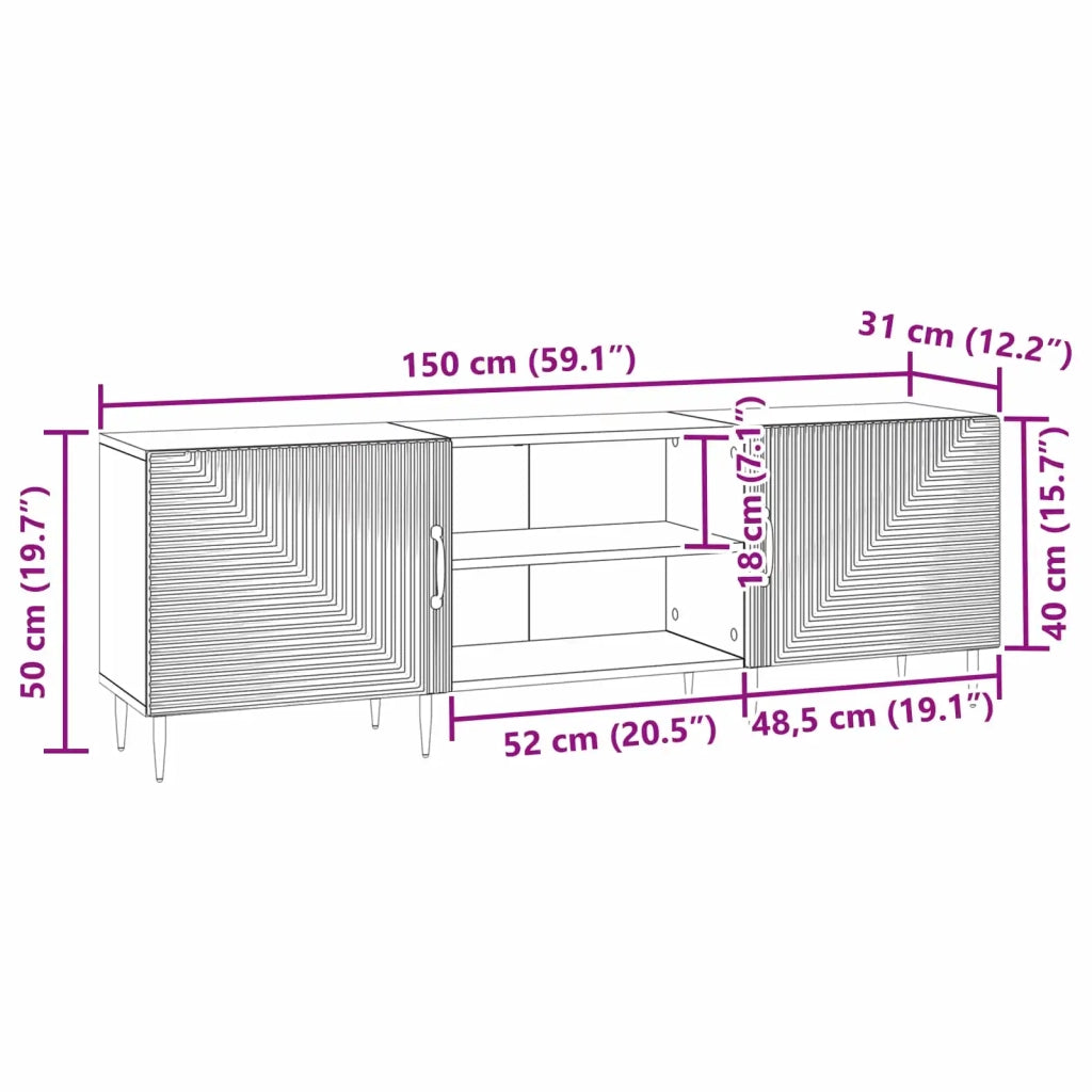 Mobile TV | Armadietto TV | Mobile Porta TV Rovere Artigianale 150 x 31 x 50 cm