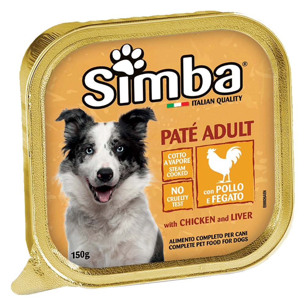 ALIMENTO PER CANI 'PATE' ADULT' pollo e fegato - gr 150- 24 pezzi  - MONGE