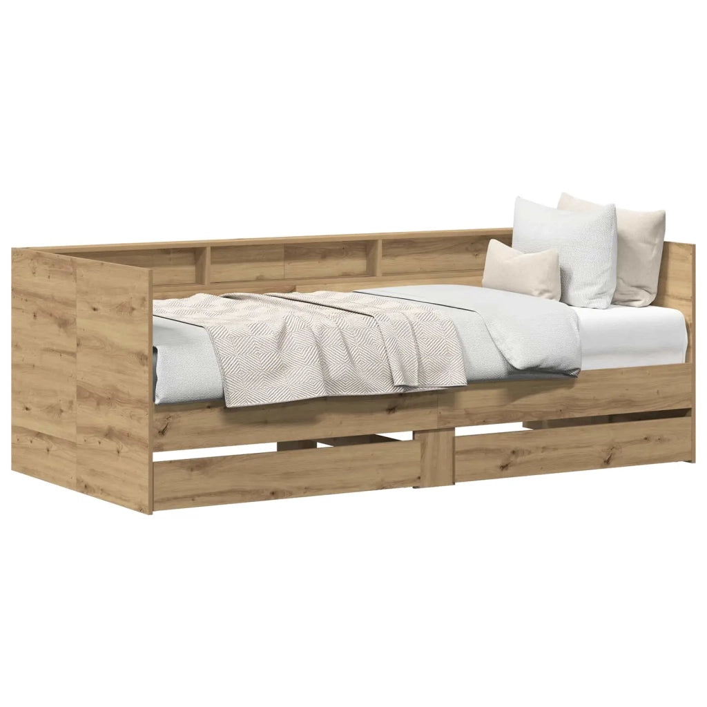 Letto singolo | Letto per adulti | Daybed Rovere artigianale 100 x 200 cm Legno multistrato