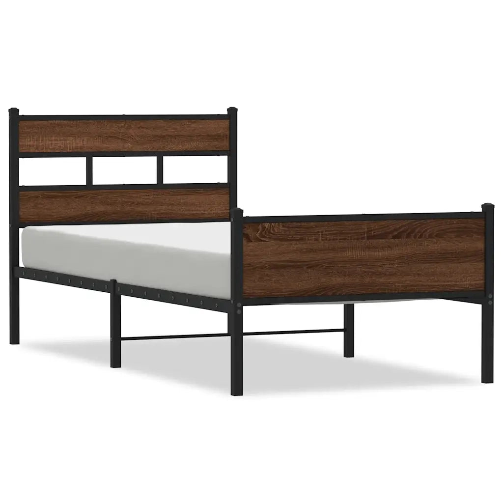 Giroletto senza Materasso-Struttura Letto Rovere Marrone 90x200cm in Truciolato 706886