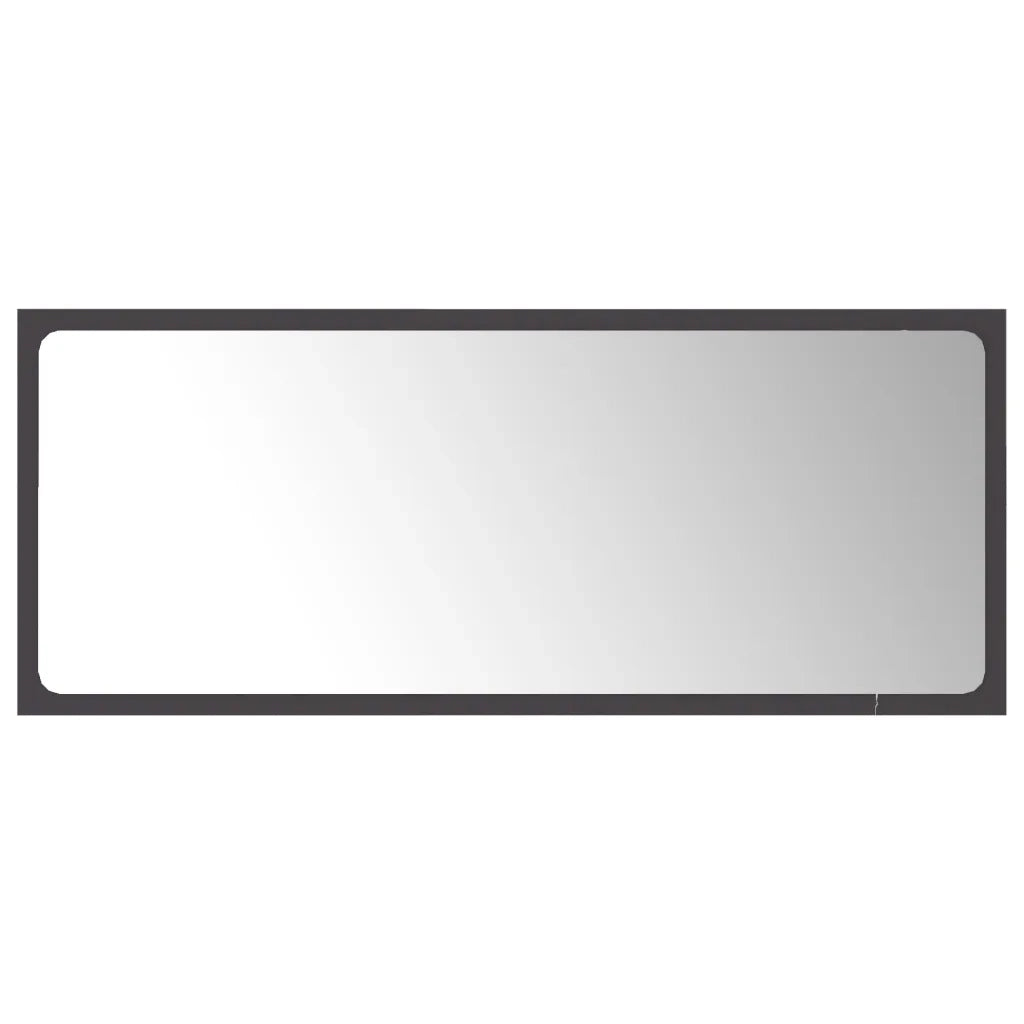 Specchio da Bagno Grigio 90x1,5x37 cm in Legno Multistrato 804624