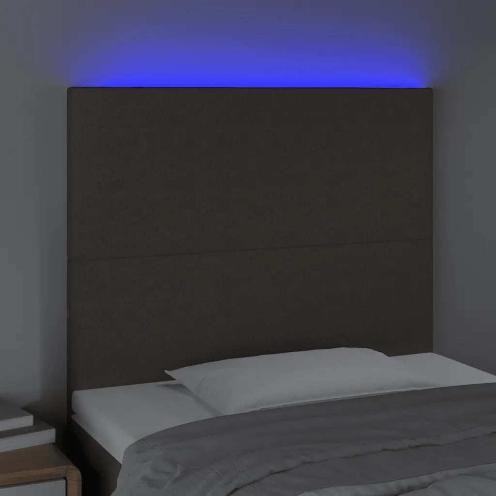 Testiera a LED tortora 90x5x118/128 cm in Tessuto 3122130