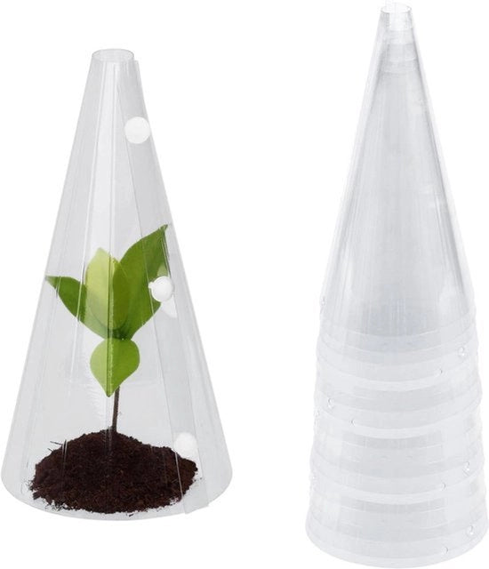 - Protezione per piante - Protezione per giardino - Verde - Riciclabile - Plastica - Protezione contro il gelo - Lumache - Animali - Attrezzi per giardino - 20 pezzi - Diametro 10,5 x Altezza 20cm - Protezione per piante - Adatto per giardino o serra