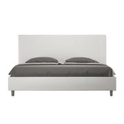 BS COM Letto matrimoniale king size senza rete imbottito 190x210 similpelle bianco
