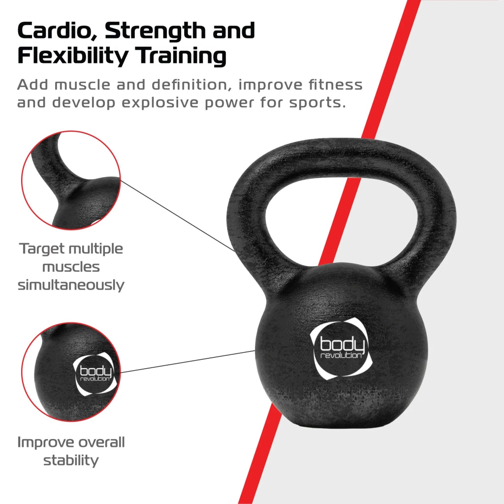 Kettlebell 16kg Ghisa Base Stabile Body Revolution