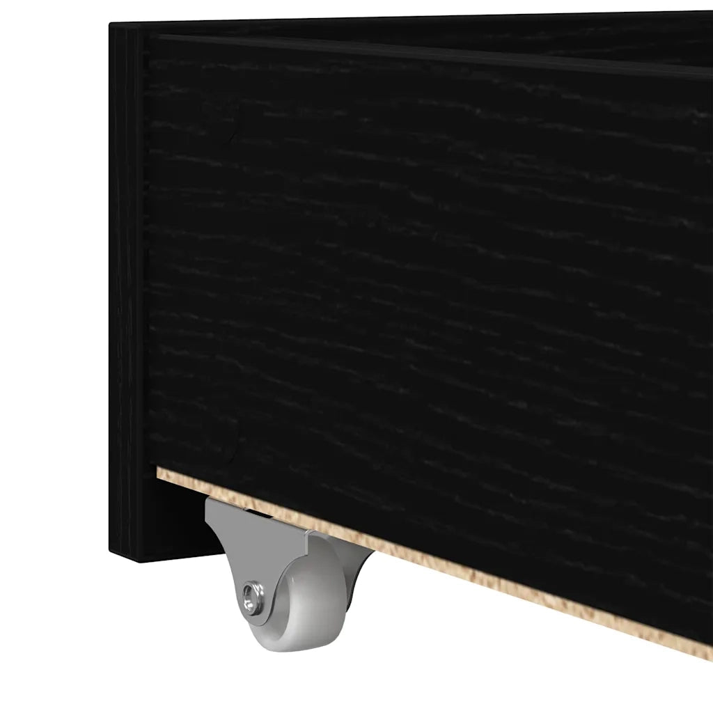 Letto singolo | Letto per adulti | Daybed con testiera Rovere Nero 90 x 200 cm Legno multistrato