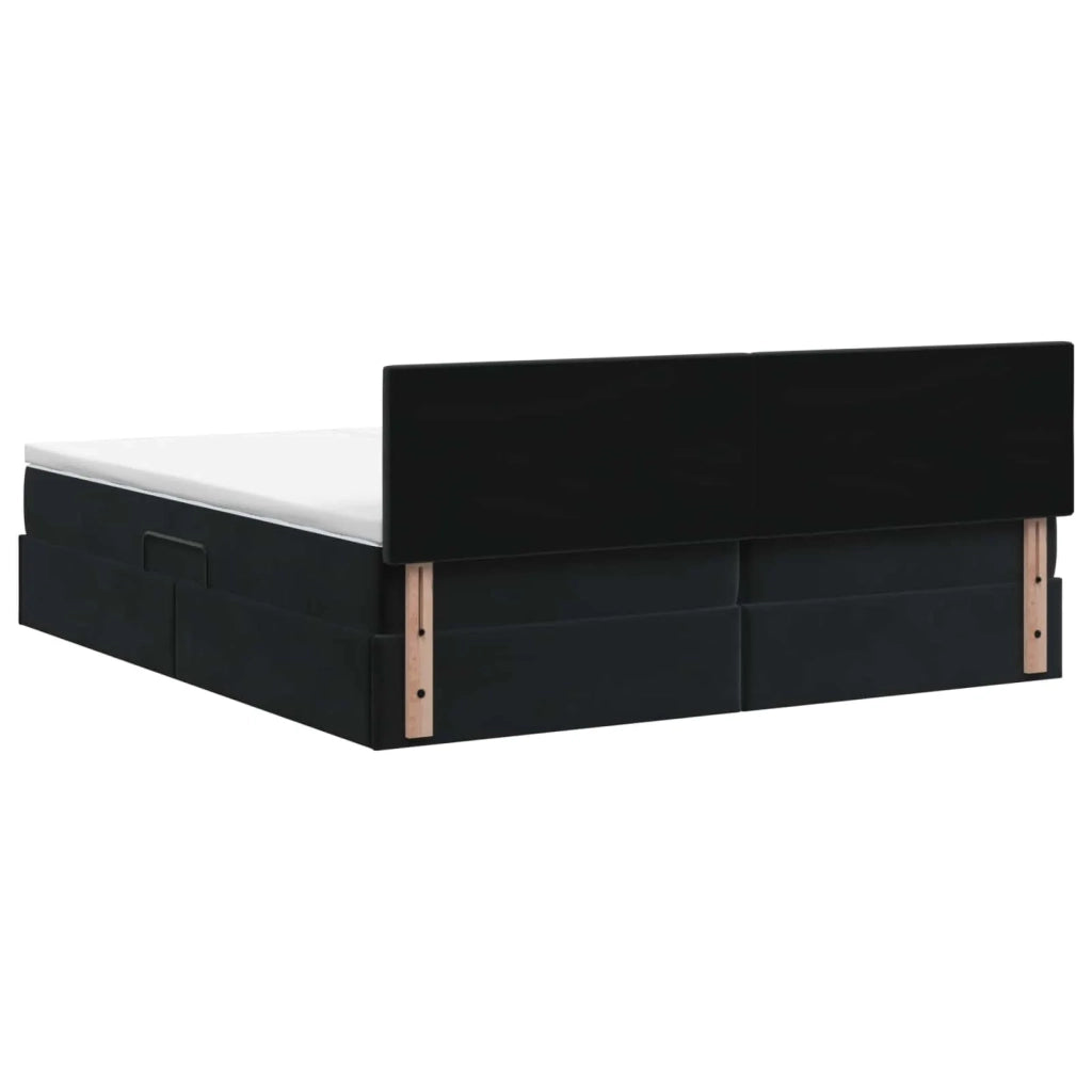 Letto con Contenitore con testiera 2 pz Nero 3458957