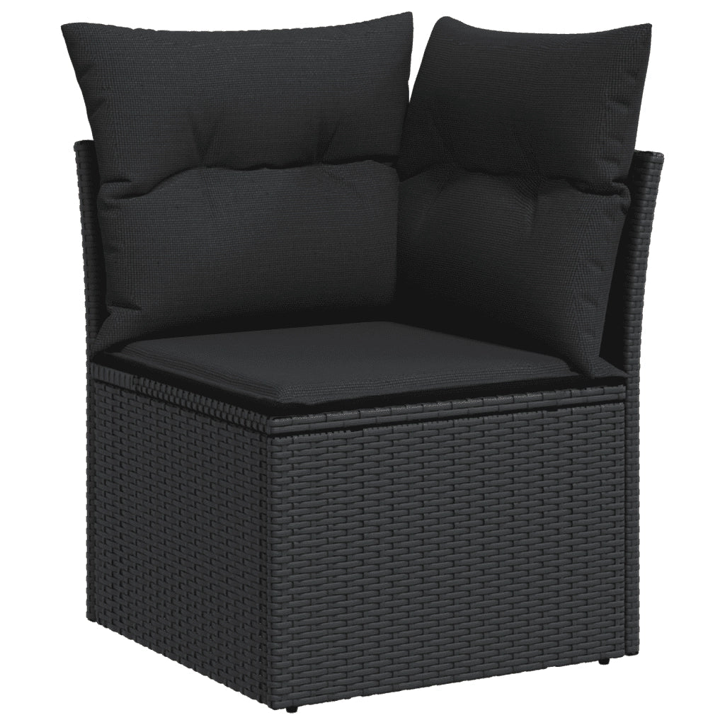 Set Divani da Giardino con Cuscini 7pz Nero Polyrattan 3264431