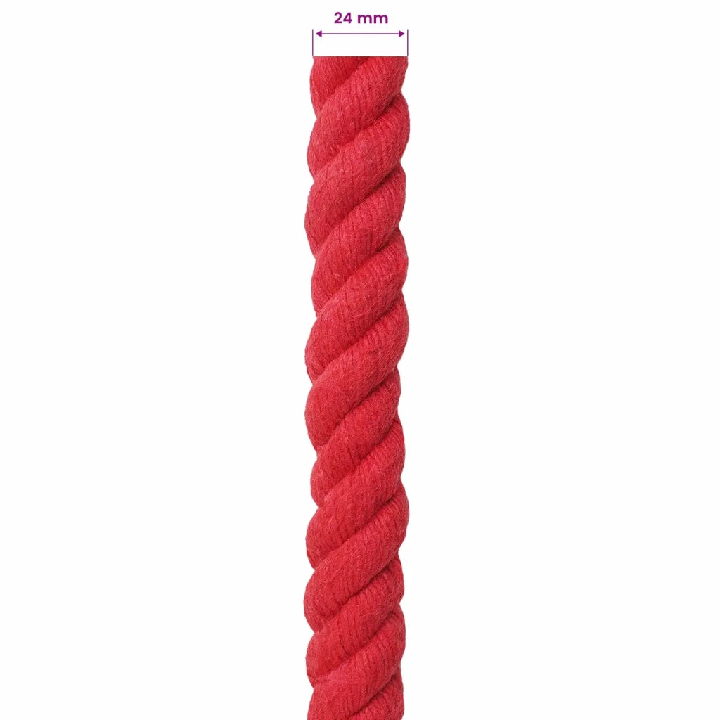 Corda di Cotone 24 mm 50 m Rosso 100% Cotone 42011926