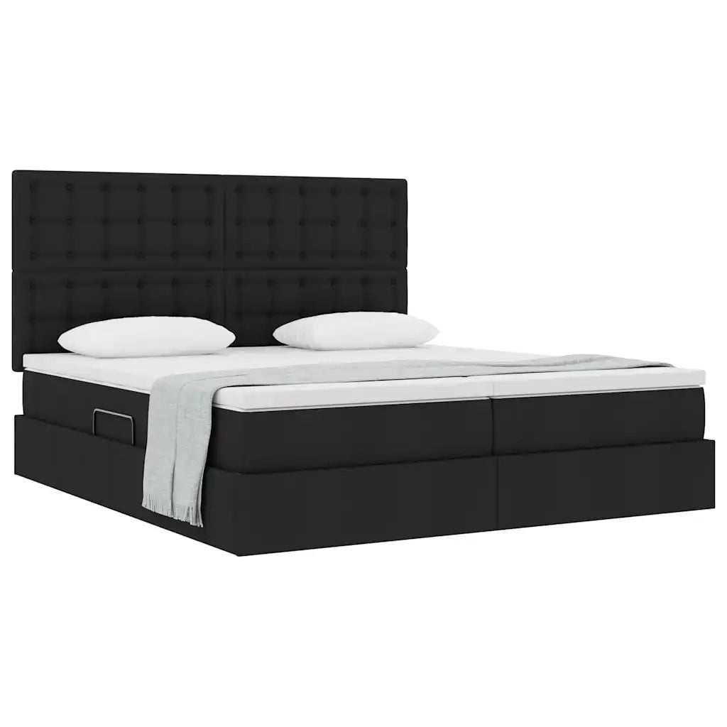 Letto con Contenitore Nero 200 x 200 cm Pelle Sintetica 3372229