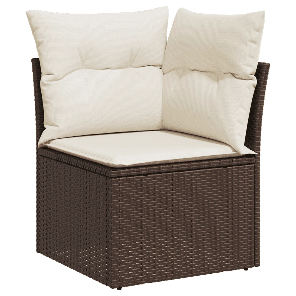 Set Divano da Giardino 6 pz con Cuscini Marrone in Polyrattan 3249202