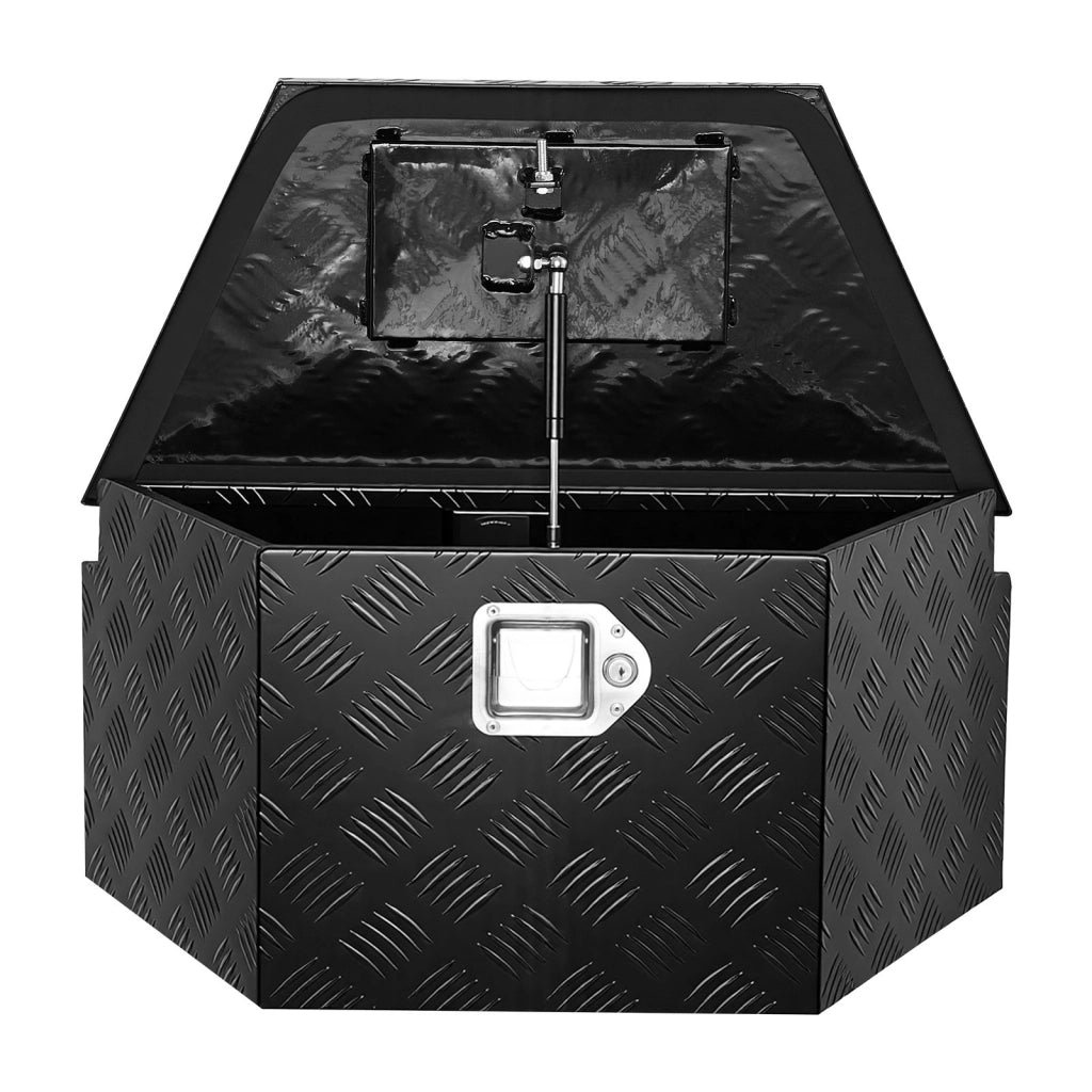 Cassone Portautensili per Timone Rimorchio in Alluminio Nero 660x330x305 mm con Serratura Capacita 50 kg Robusto