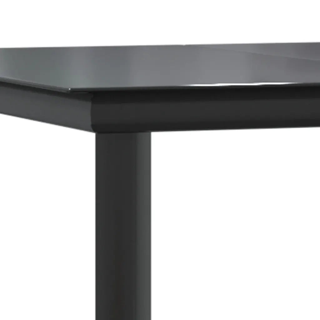 Set da Pranzo da Giardino 5 pz | Set Salotto da Giardino Nero con Cuscini in Polyrattan