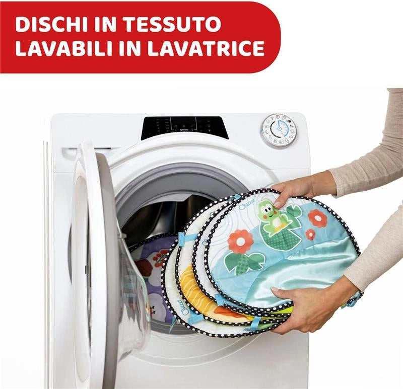 CHICCO TAPPETO SENTIERO DELLE STAGIONI SENSORIALE E INCASTRI 5 TAPPETINI +SUONI E LUCI PER NEONATO E BAMBINI 9+ MESI