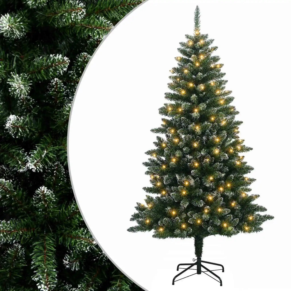 Albero di Natale Artificiale con Rami Pieghevoli 120 cm 150 LED 3465519