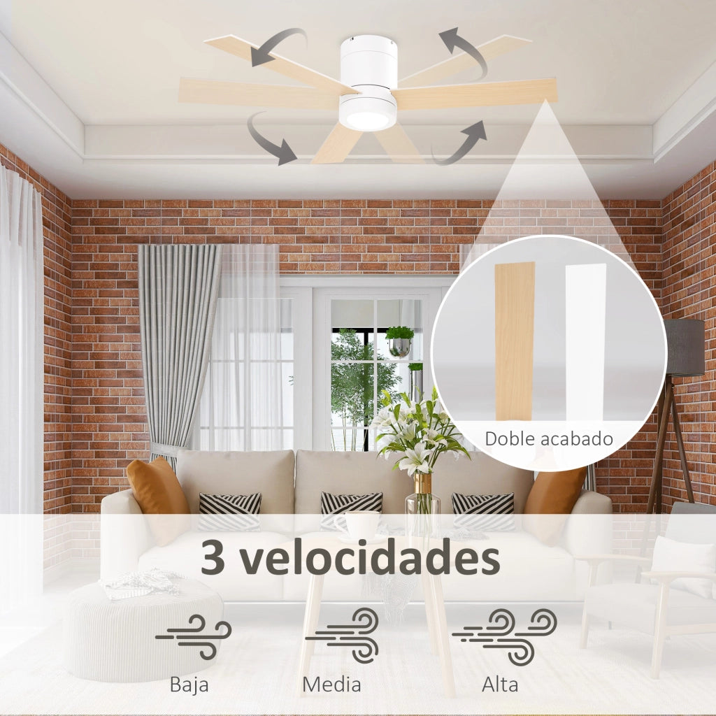 Ventilatore da Soffitto con Luce LED ¨C zephmum ¨C Bianco ?112x25 cm