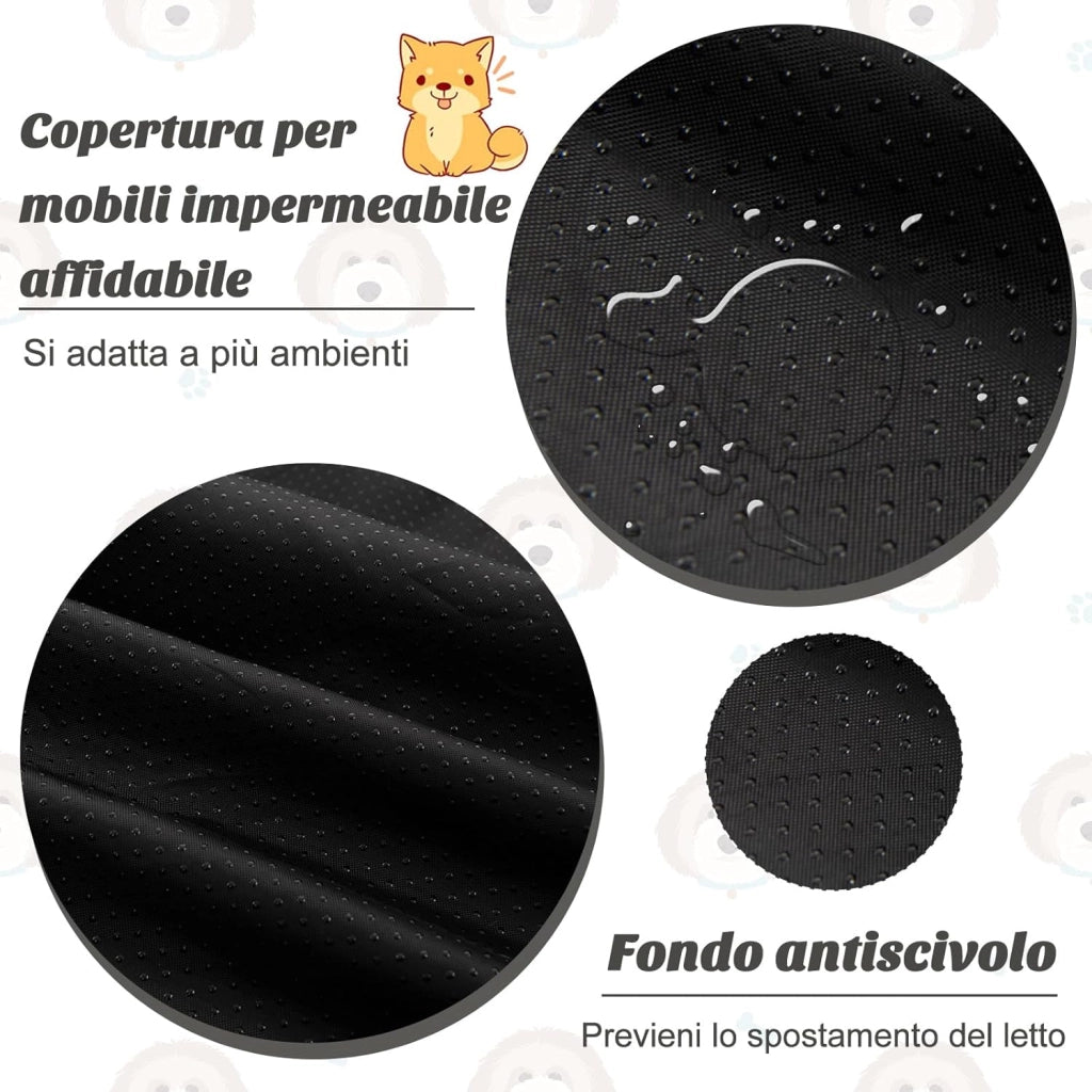 Cuccia per Cani in Peluche, Tappettini da Letto per Cani con Fondo Antiscivolo, Copertura Rimovibile e Lavabile, Cuscino Morbido (M, bianco)