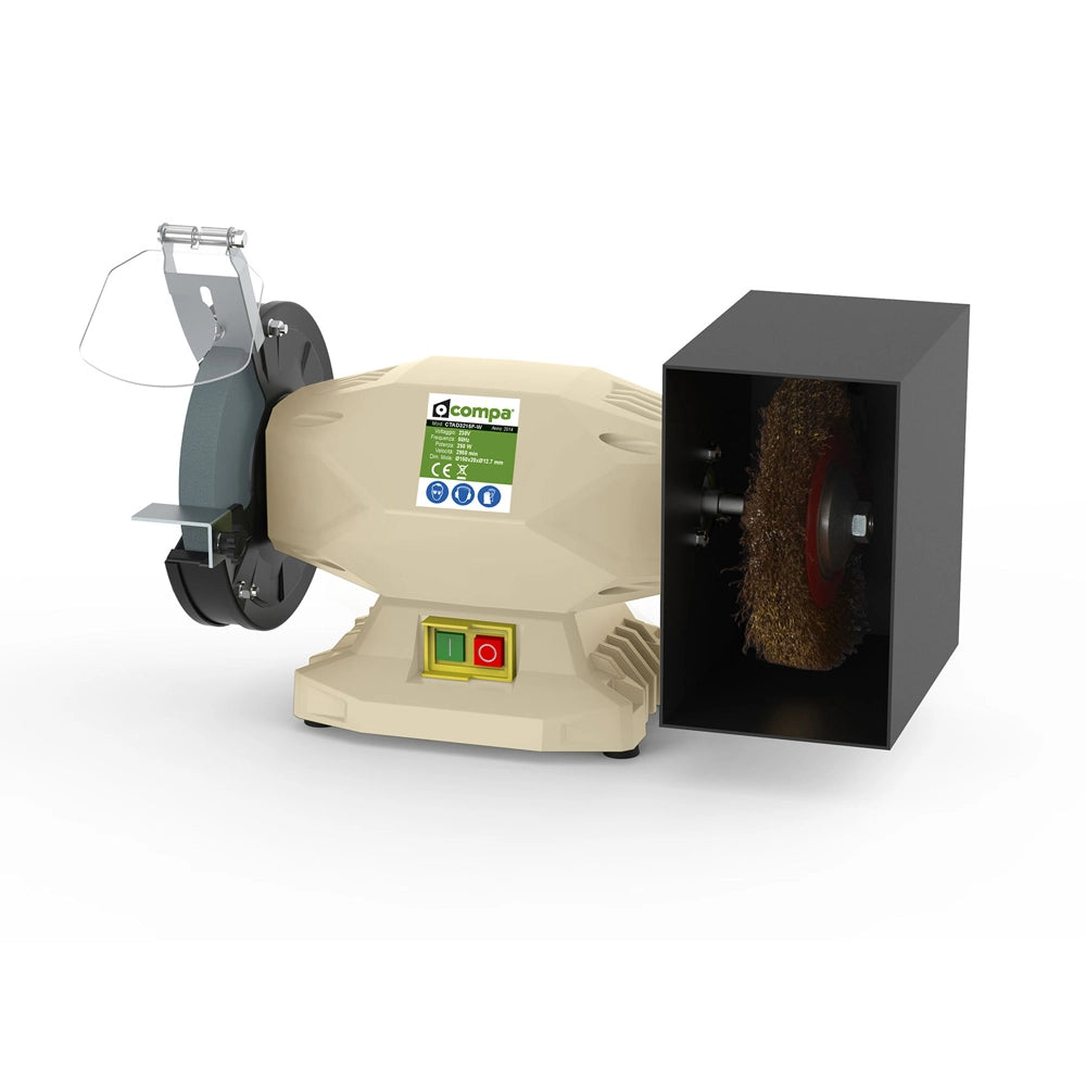 SMERIGLIATRICE MOLA DA BANCO PULITRICE LUCIDATRICE 250W Ø150mm COMPA CTAD3215F-W