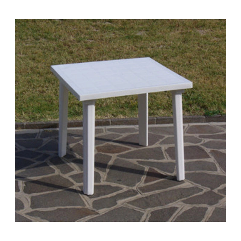 TAVOLO RESINA WEEKEND  80X80XH72CM BIANCO