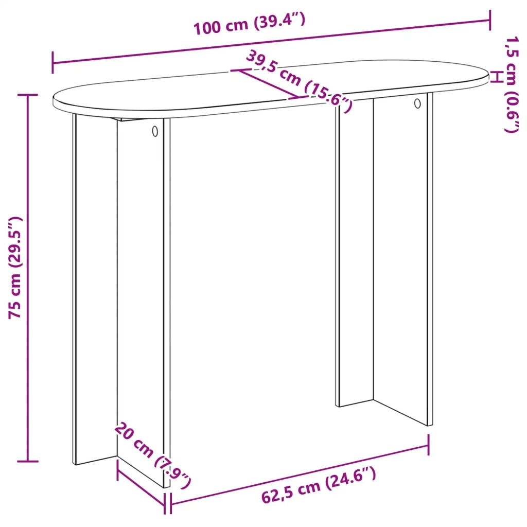 Tavolo Consolle | Tavolo d'Ingresso Bianco Lucido 100 x 39,5 x 75 cm