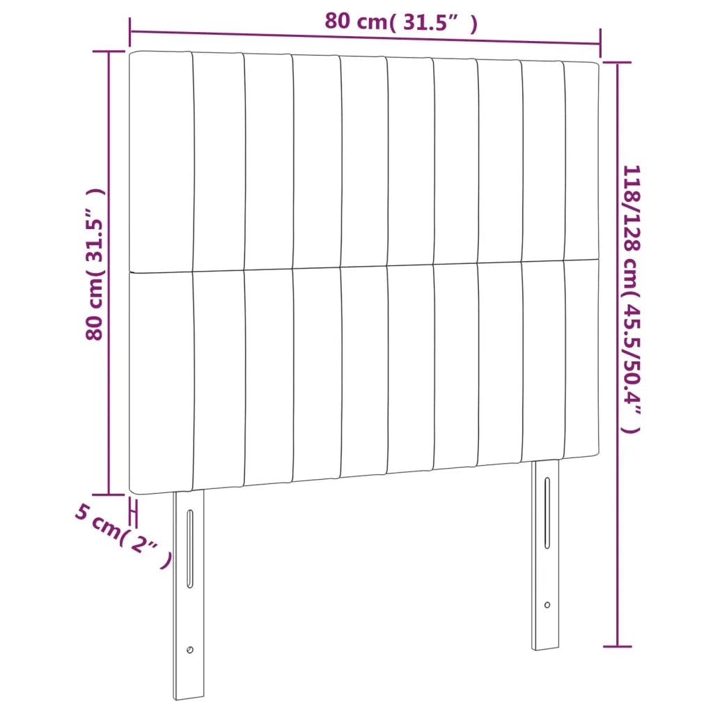 Testiera | Testata Nera 80x5x118/128 cm Velluto