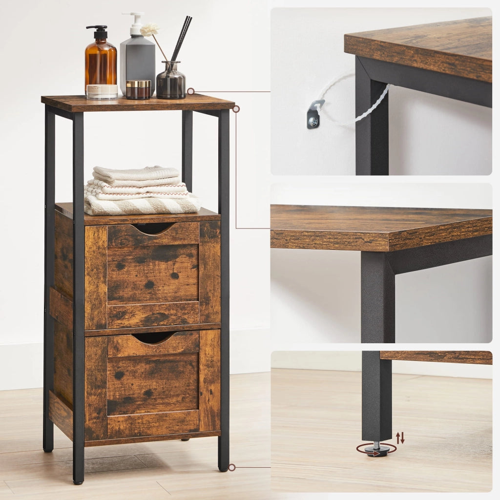 MOBILE BAGNO Valora Rustic Brown Truciolare Acciaio